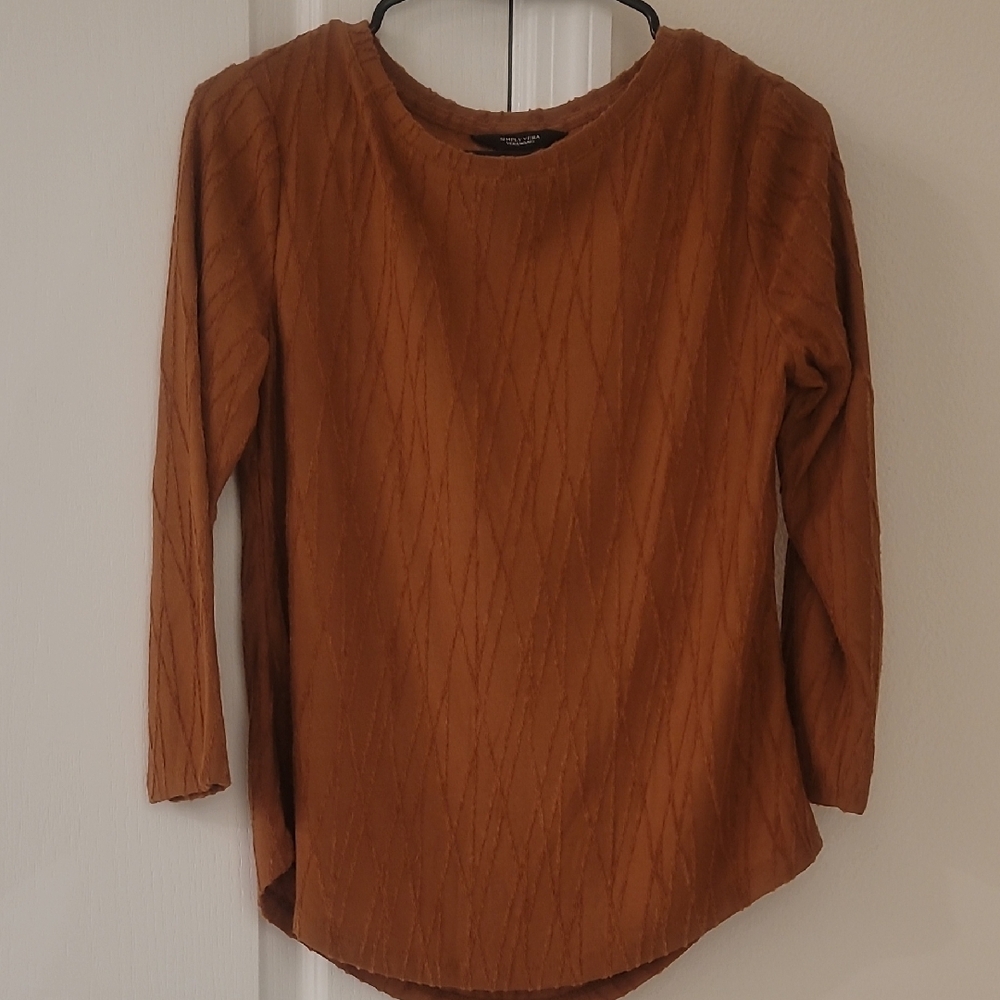 Brown Textured Women's Top